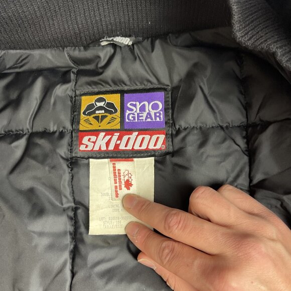 VTG SKI-DOO Racing Genuine Leather Jacket Men's Size L Made in Canada Bombardier - Picture 8 of 16